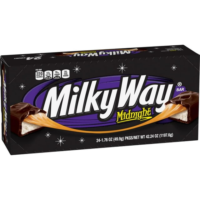 MILKY WAY Candy Midnight Dark Chocolate Bars Bulk Pack, Full Size, 1.76