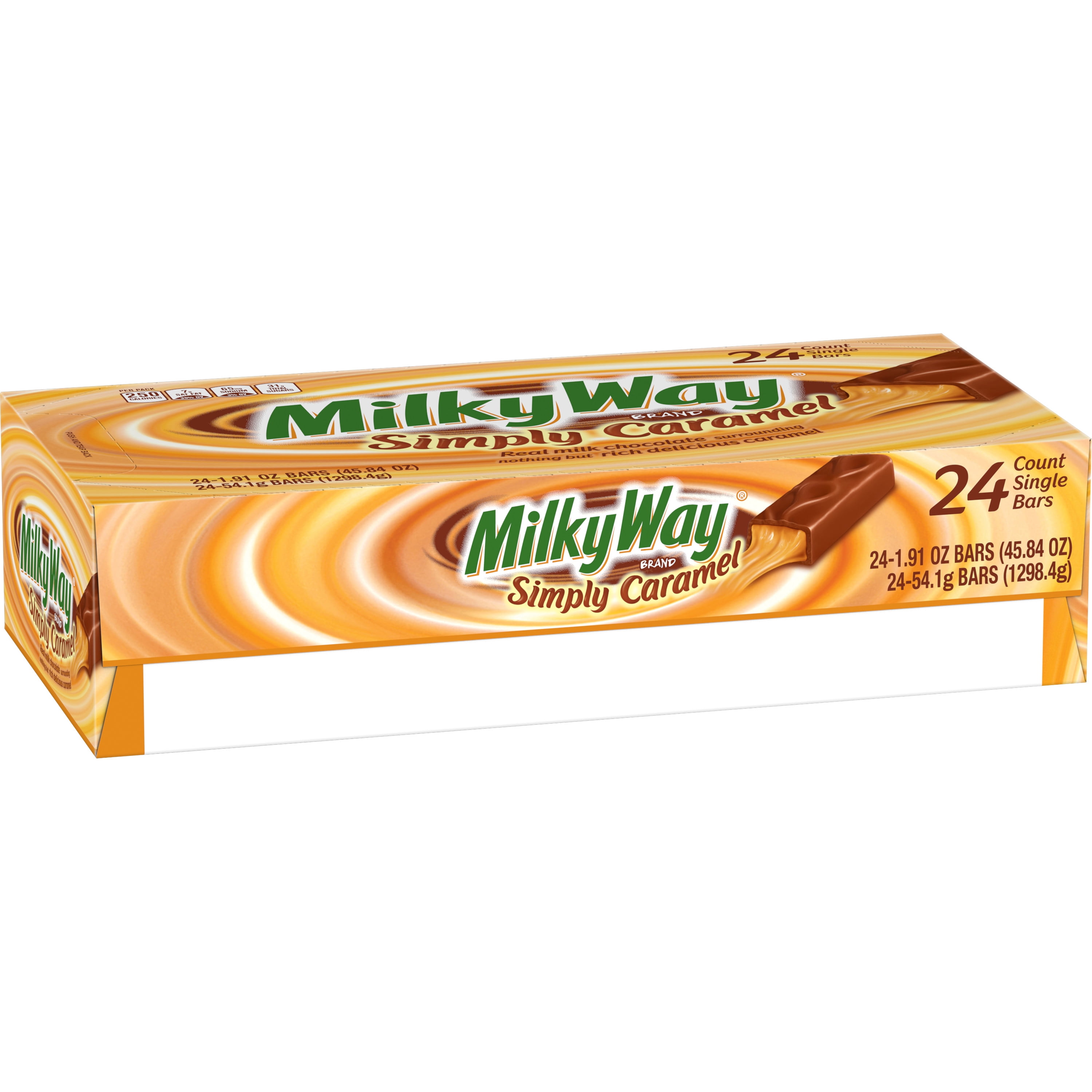 MILKY WAY Simply Caramel Milk Chocolate Singles Size Candy Bars 1.91-Ounce Bar 24-Count Box