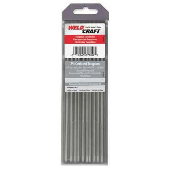 MILLER ELECTRIC WC040X7 7" Tungsten Electrode 0.040" Dia., Pk10