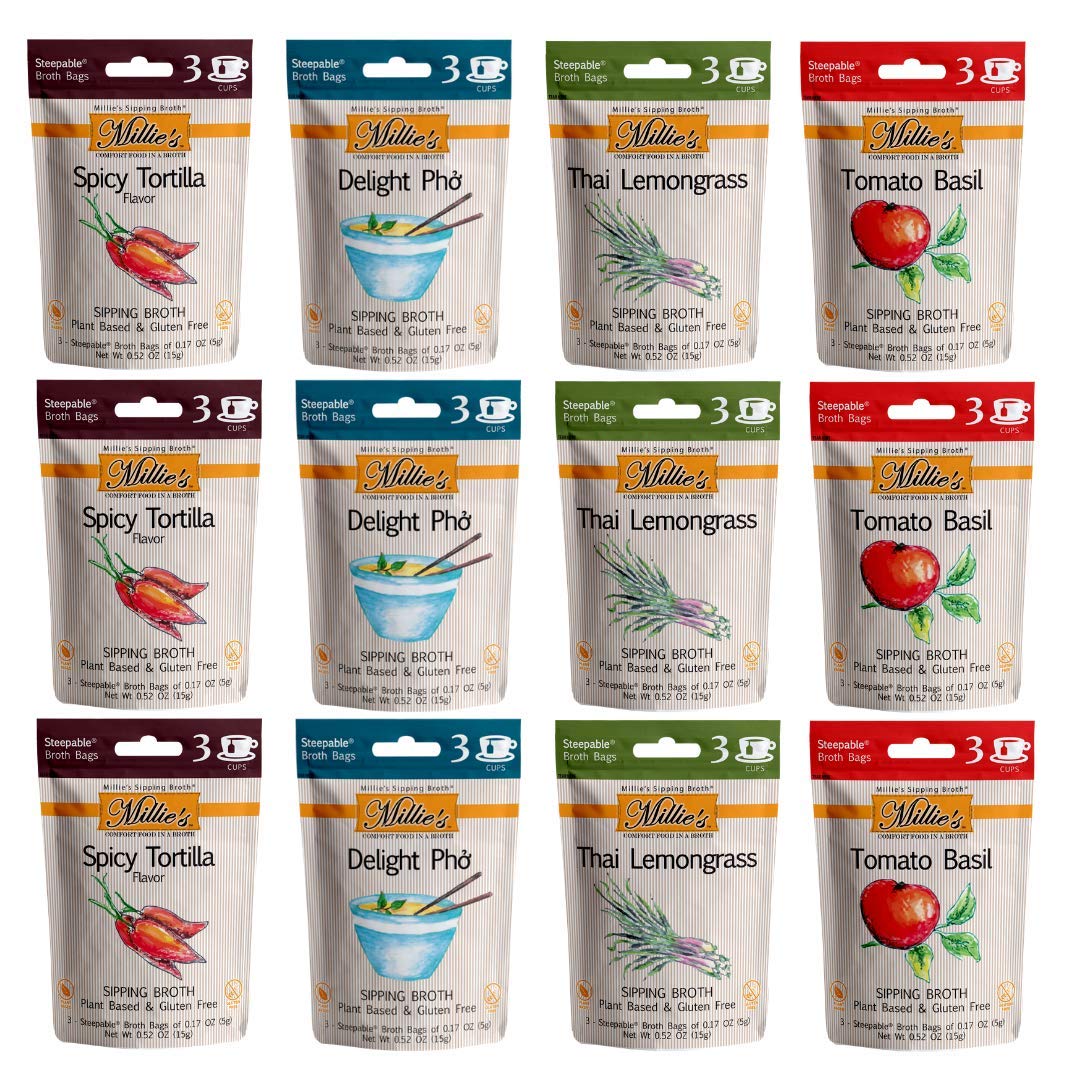 MILLIE'S SIPPING BROTH Steepable Vegetable Broth with Savory Seasonings