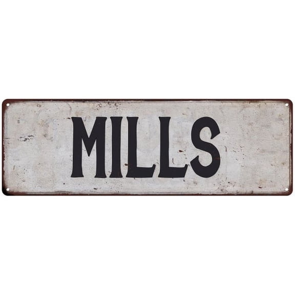 MILLS Vintage Look Rustic Chic Metal Sign 8x24 108240036191