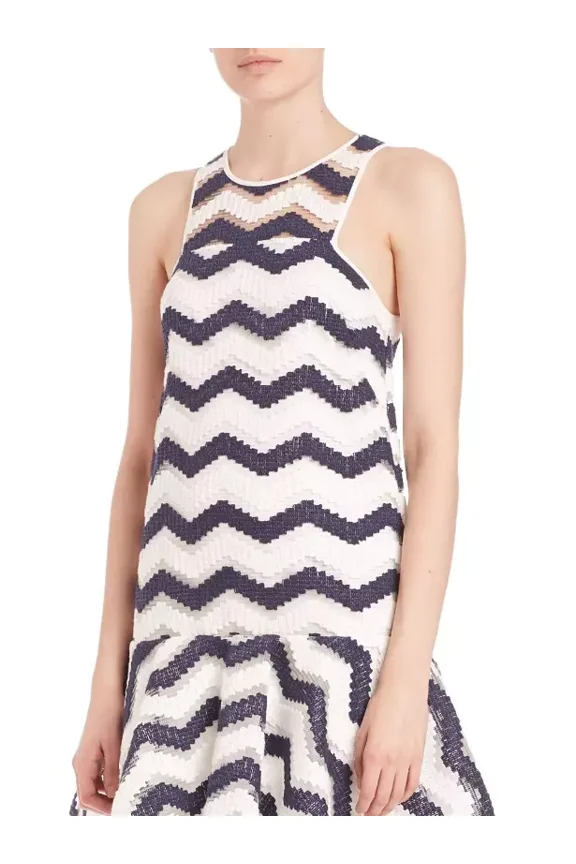 MILLY Jillian Chevron Jacquard Dress-Women's Reg Price $435 Size 2