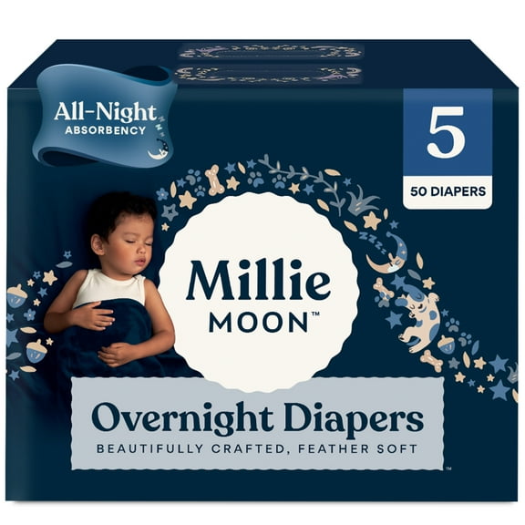 Millie Moon Overnight Diapers, Size 5, 50 Count (Select for More Options)