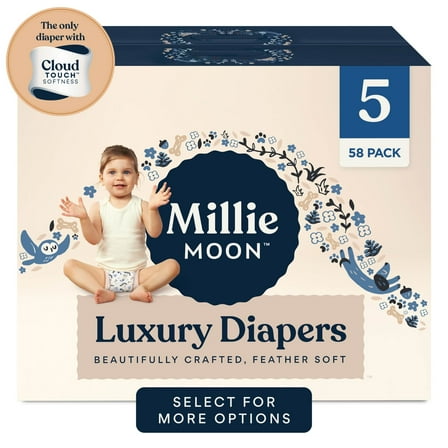 Millie Moon Luxury Diapers, Size 5, 58 Count (Select for More Options)
