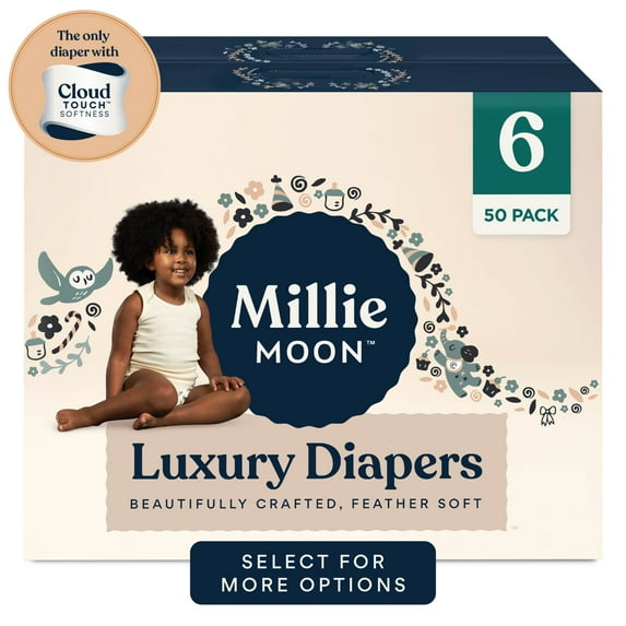 Millie Moon Luxury Diapers, Size 6, 50 Count
