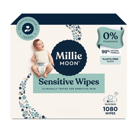 Millie Moon Sensitive Wipes, 1080 Count (Select for More Options)