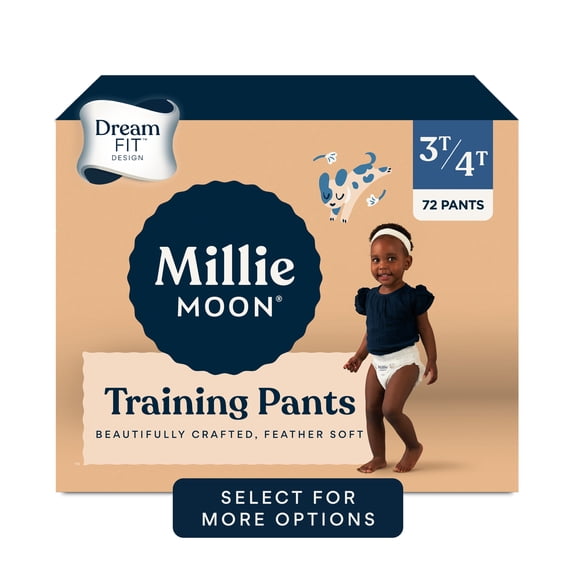 Millie Moon Luxury Training Pants, Size 3T-4T, 72 Count (Select for More Options)