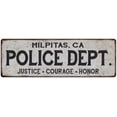 thumbnail image 1 of MILPITAS, CA POLICE DEPT. Home Decor Metal Sign Gift 6x18 206180012426, 1 of 1