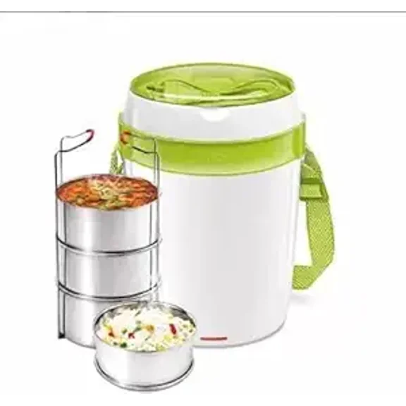 MILTON 1440 ml 4 Compartments Futron Double-Walled Electric (Conduction Heat Lunch Box)