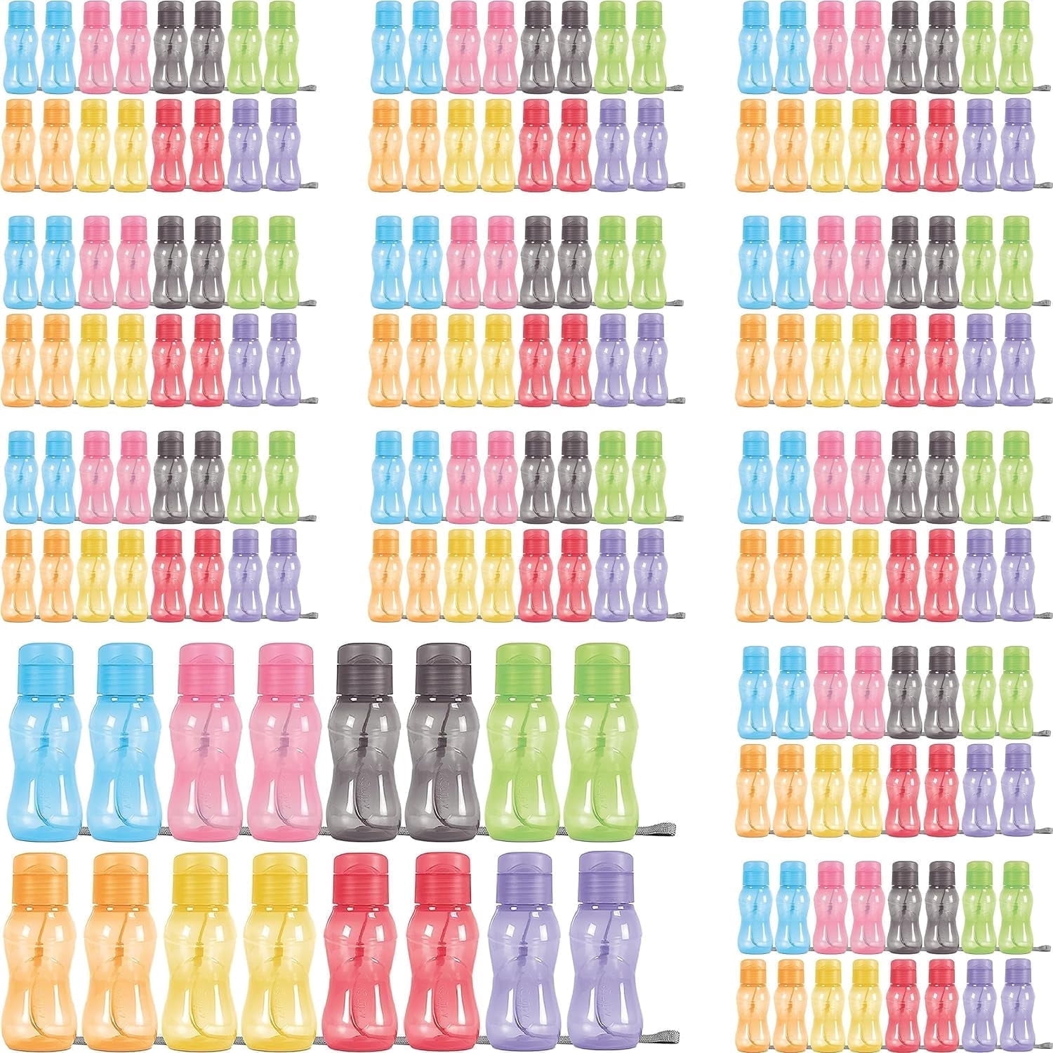 MILTON 192 Pack Reusable 6 oz Leakproof Water Bottles w/ Easy Carry Strap