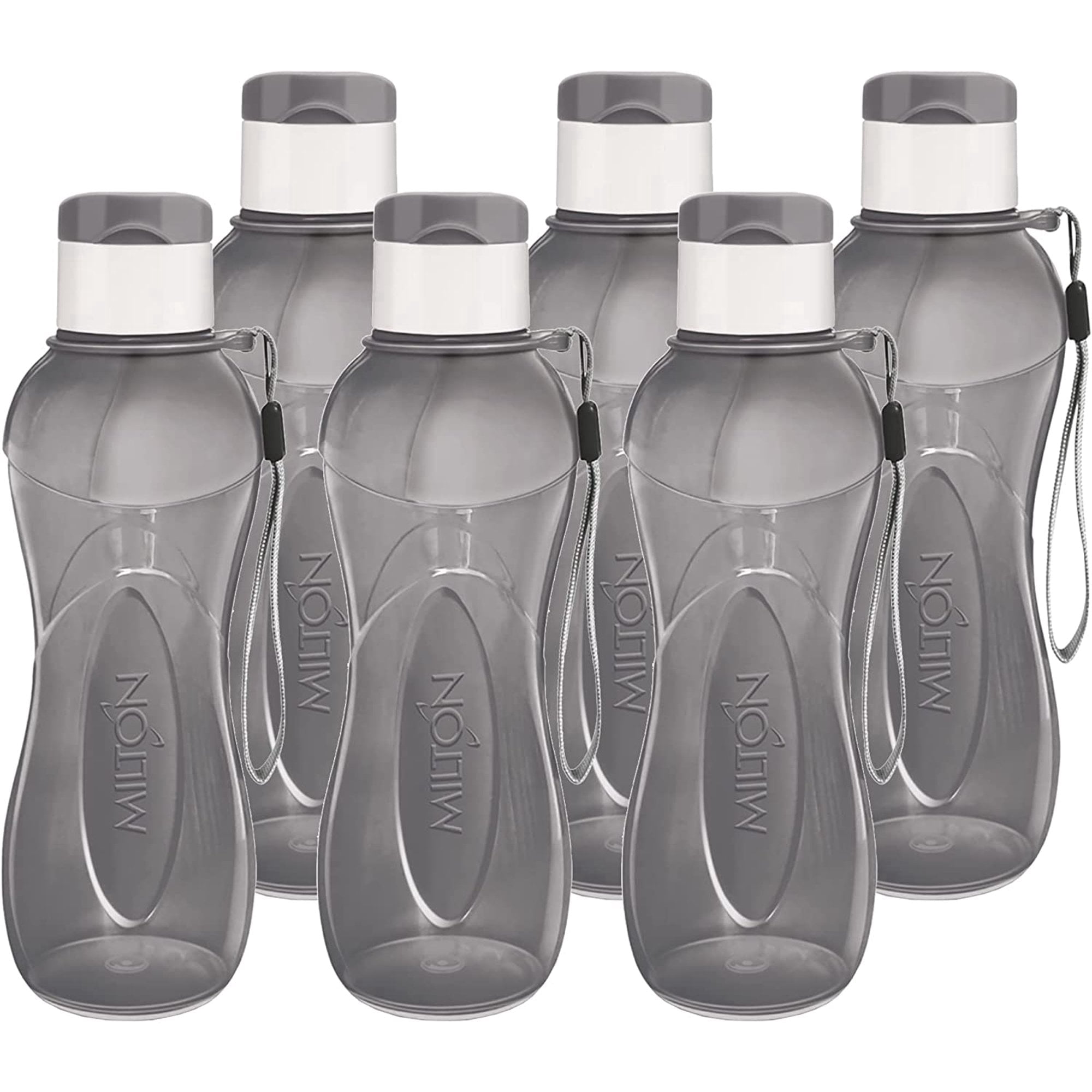 MILTON 12 oz Kids Reusable Water Bottles 6-Pack Leak‑Proof, Black