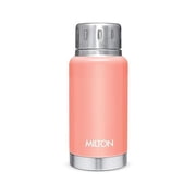 MILTON Elfin 160 Stainless Steel Thermosteel Hot and Cold Water Bottle, 160 ml, Peach
