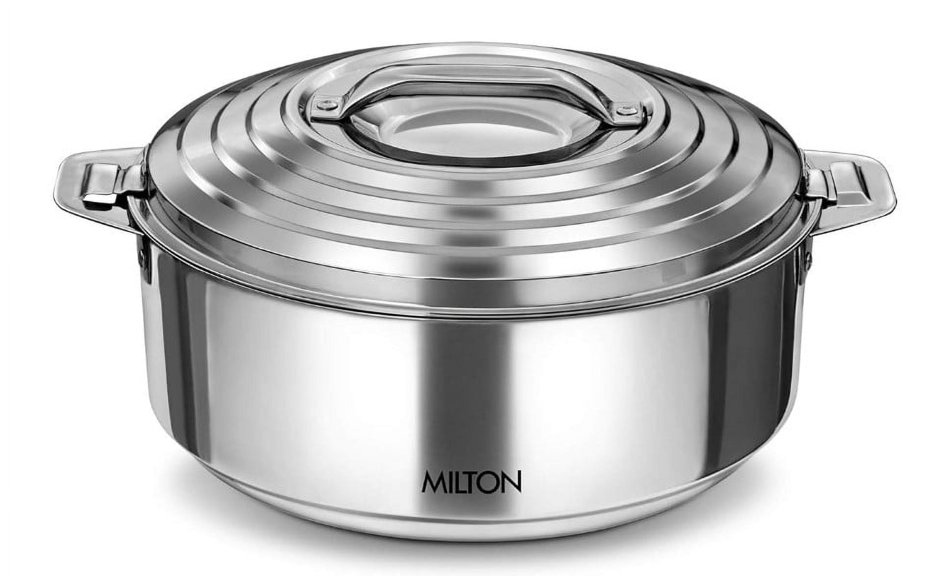 Polished Stainless Steel Round Insulated Casserole with Lid