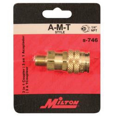 MILTON INDUSTRIES INC 1/4MALE A-M-T 3WAY COUPLER-CARDED