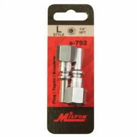MILTON INDUSTRIES INC Female 1/4" Plug L-Style (2/cd)