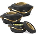thumbnail image 1 of MILTON Insulated Casserole Dish 3-Pc Set – 2.1/1.5/1 qt, Black Gold, 1 of 7