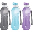 thumbnail image 1 of MILTON 12 oz Kids Reusable Water Bottles 3-Pack Leak‑Proof, Black/Blue/Purple, 1 of 3
