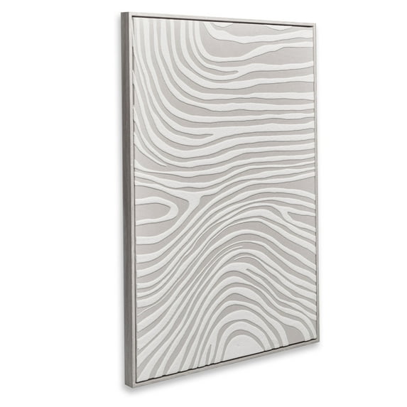 Miluhome Linen Foam Framed Wall Art Decor, 35''x24'' Living Room Minimalism Wall Artwork Decor for Bedroom Bathroom Aesthetic