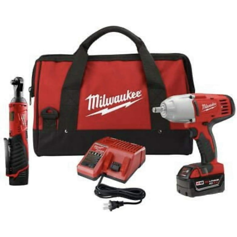 M18/M12 12/18-Volt Lithium-Ion Cordless 3/8 in. Ratchet and 1/2 in. Impact Wrench with Friction Ring Combo Kit M18/M12 12/18-Volt Lithium-Ion Cordless 3/8 in. Ratchet and 1/2 in. Impact Wrench with Friction Ring Combo Kit