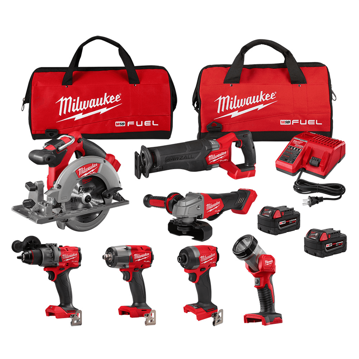 MILWAUKEE 2998-27 18V M18 FUEL LITHIUM-ION BRUSHLESS CORDLESS 7-TOOL COMBO KIT 5.0 AH