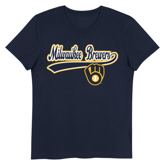 MILWAUKEE BREWERS Girls Primry Color Cotton Crew Short Sleeve Script Tee