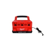 MILWAUKEE M18 PACKOUT Six Bay RAPID Charger   Modular Storage Compatible, Dual Simultaneous Charging, USB-A Port Model 48-59-1809