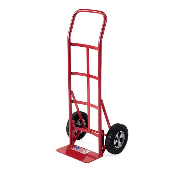 MILWAUKEE Steel Hand Trucks with Continuous Handle, 10" Solid Rubber Wheels, 14 x 8" Noseplate