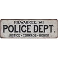 thumbnail image 1 of MILWAUKEE, WI POLICE DEPT. Home Decor Metal Sign Gift 8x24 108240012022, 1 of 1