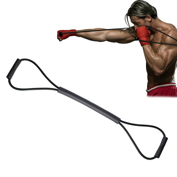 MIMIGLOO Boxing Resistance Bands Elastic Band Rope Rubber Speed Training Anti-Slip Foam Cover Arm Strength Training For Home Gym Workout.Black(30-35lbs)