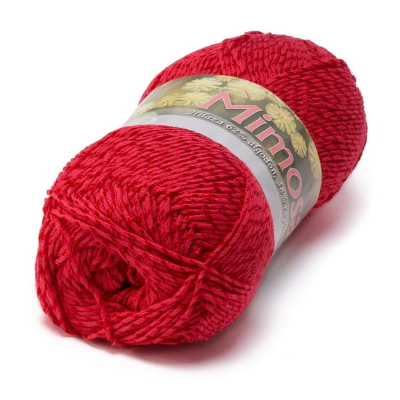MIMOSA [100grs] by Omega - Rayon/Cotton Thread for Shiny and Soft Knits - Color: 06-Red 40