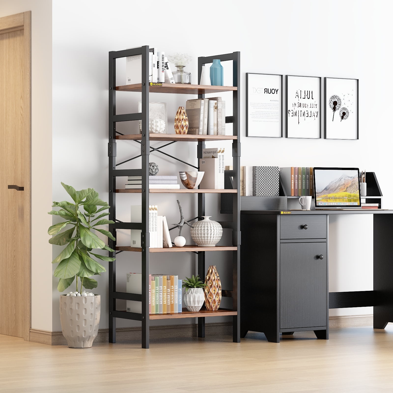 MIN EN WIN 5-Tier Ladder Shelf, Multi-Level Storage Rack with Open ...