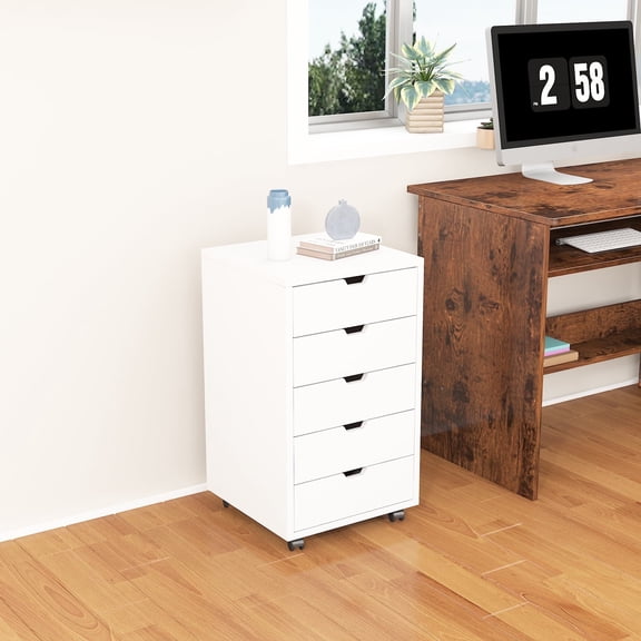 MIN EN WIN 5-drawer roller storage cabinet - Multi-functional office and household file and clutter organizer