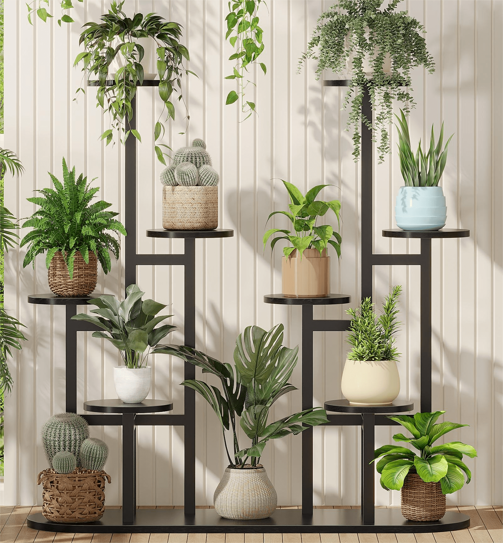MIN EN WIN Multi-Layer 11-Potted Plant Rack, Indoor Tall Flower Rack ...