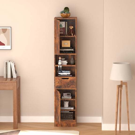 MIN EN WIN Multifunctional Combined Storage Cabinet - Multi-layered Door-Enclosed Storage Organizer for Living Room and Study