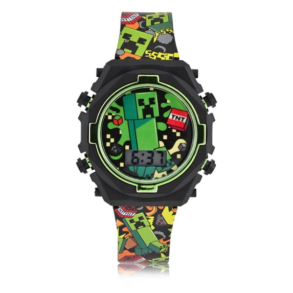 MIN4212WM Minecraft Kids Contrast Colored Case Flashing Lights LCD ...