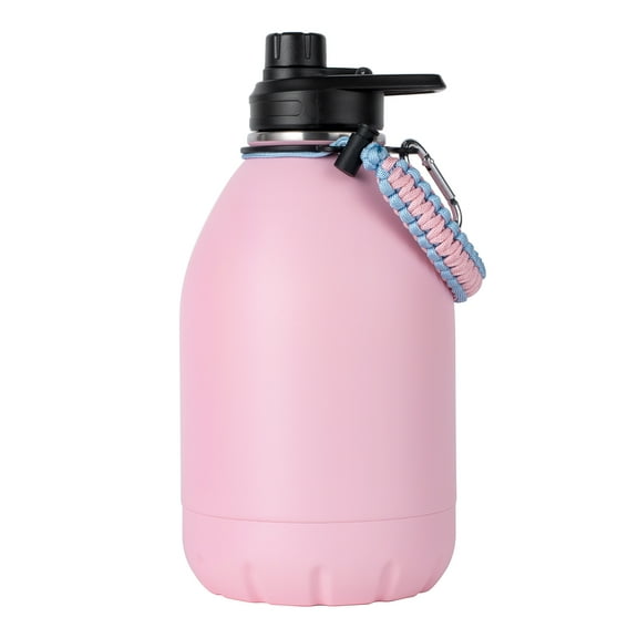 MINAGOO 64 oz Pink Stainless steel Water Bottle with Rope Handles