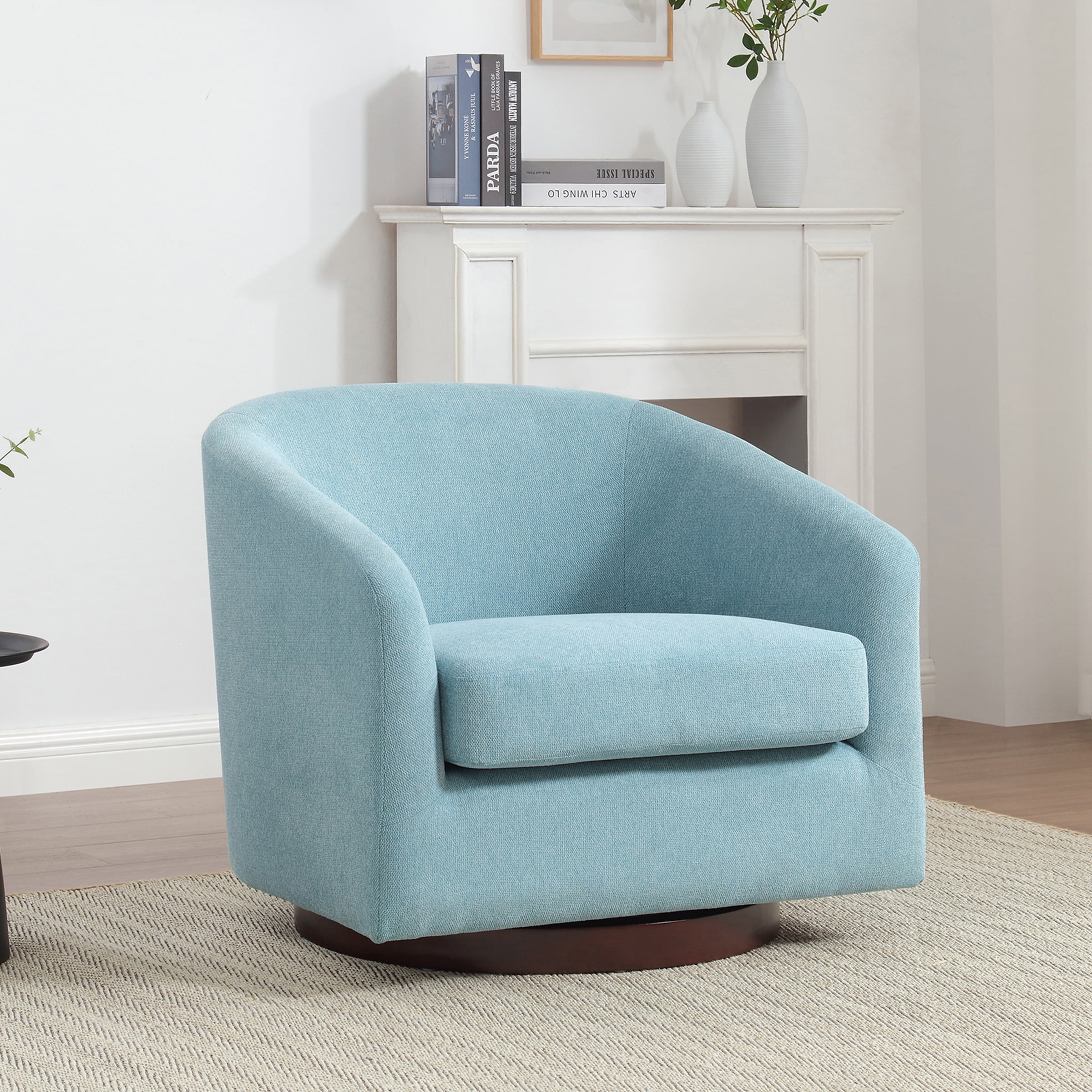 MINCETA Modern Accent Armchair - Gray PU Leather Upholstered Chair For Living Room, Bedroom, Or Office - View #9