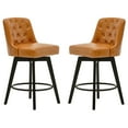 thumbnail image 1 of MINCETA Counter Stool,26" 360 Free Swivel Upholstered Bar Stool with Back-Set of 2-PU in Brown, 1 of 7