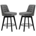 thumbnail image 1 of MINCETA Counter Stool,26" 360 Free Swivel Upholstered Bar Stool with Back-Set of 2-PU in Dark Gray, 1 of 6
