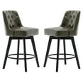 thumbnail image 1 of MINCETA Counter Stool,26" 360 Free Swivel Upholstered Bar Stool with Back-Set of 2-PU in Green Gray, 1 of 7