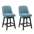 thumbnail image 1 of MINCETA Counter Stools,26" 360 Free Swivel Bar Stools,Modern Counter Height Bar Stools with Upholstered,Wooden Barstool for Kitchen Island and Counter Height,Set of 2,Performance Fabric in Teal, 1 of 5