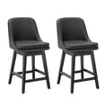 thumbnail image 1 of MINCETA Counter Stools,26" 360 Free Swivel Bar Stools,Modern Counter Height Bar Stools with Upholstered,Wooden Barstool for Kitchen Island and Counter Height,Set of 2,PU Leather in Dark Gray, 1 of 5