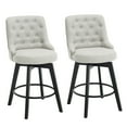 thumbnail image 1 of MINCETA Counter Stools,26" 360 Free Swivel Bar Stools,Modern Counter Height Upholstered Backrest Barstools with Button Tufted,Wooden Kitchen Stools Set of 2,Performance Fabric in Beige Gray, 1 of 5