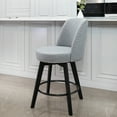 thumbnail image 1 of MINCETA Counter Stools,26" 360 Free Swivel High Back Full Back Upholstered Nail Head Counter Height Bar Stools,1 Piece,Performance Fabric in Gray, 1 of 10