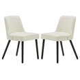 thumbnail image 1 of MINCETA Dining Chair,Morden Wood Leg Upholstered Kitchen Chair Set of 2,PU in Gream White, 1 of 10