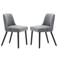 thumbnail image 1 of MINCETA Dining Chair,Morden Wood Leg Upholstered Kitchen Chair Set of 2,Performance Fabric in Grey, 1 of 10