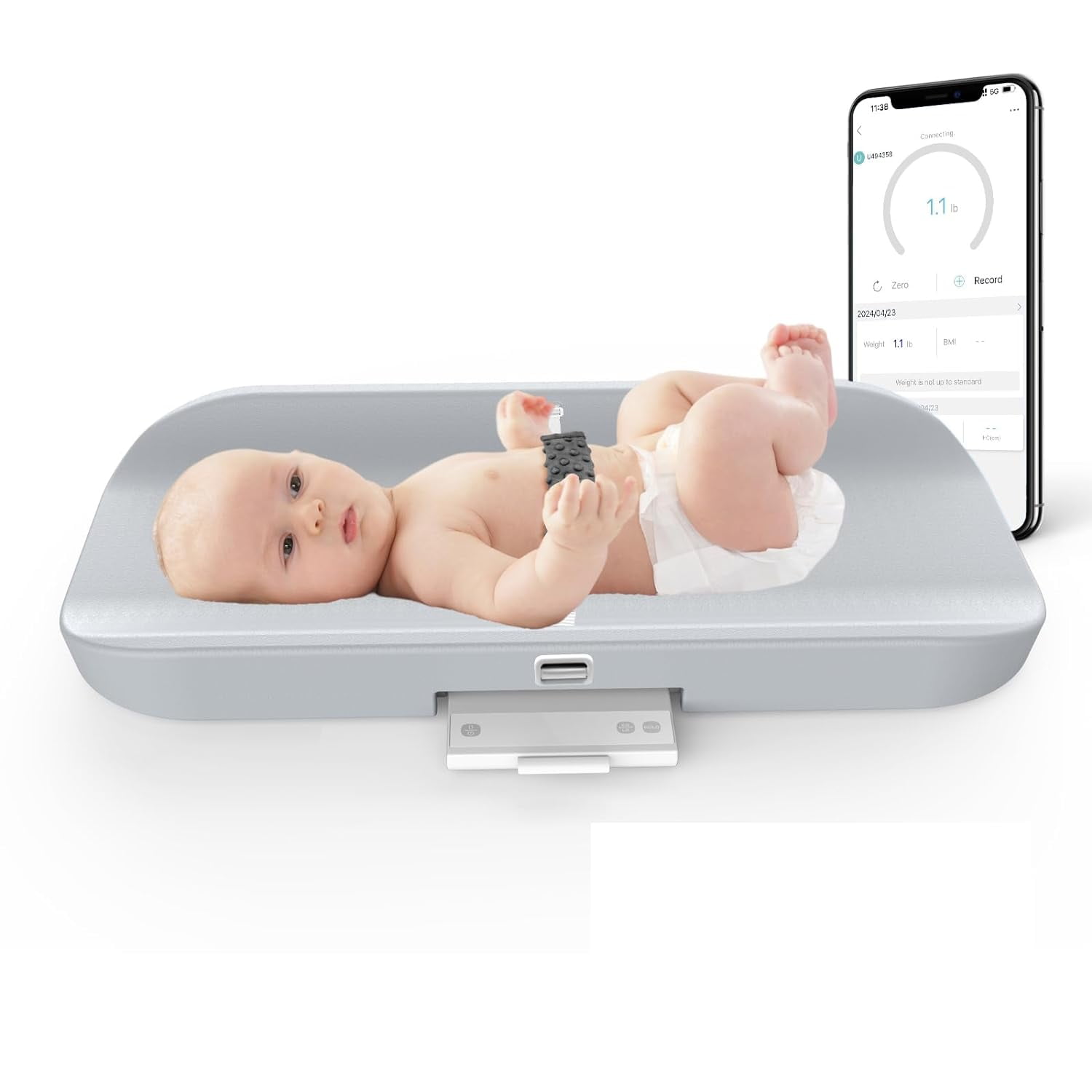 MINDPET-MED Smart Changing Pad Scale, Max 44lbs/20kg, Diaper Changing Baby Scale, Suitable for Infants 0-3 Years Old
