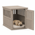 thumbnail image 1 of MINDYES 30" Dog Cage, Indoor Medium Small Dog Crate Furniture with Locking, Light Brown, 1 of 8