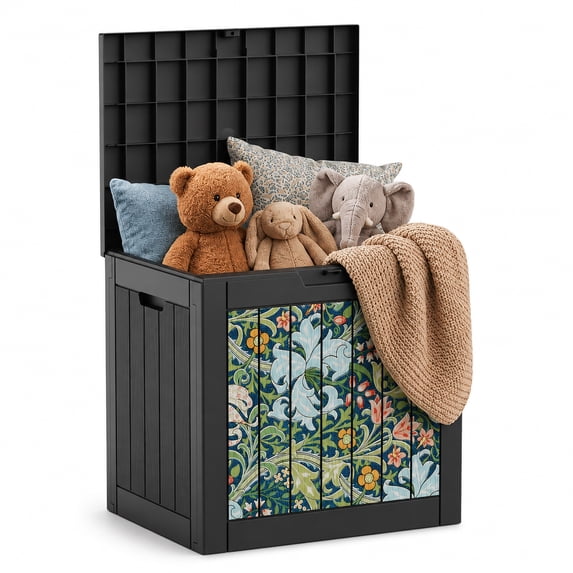 MINDYES 35 Gallon Deck Box, Outdoor Storage Box for Garden Piato Backyard, Garden Floral