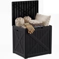 thumbnail image 1 of MINDYES 36 Gallon Deck Box, Outdoor Storage Boxes for Patio Cushions, Pool Toys & Garden Tools, Black, 1 of 9